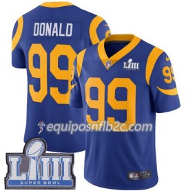 Camiseta Hombre NFL Los Angeles Rams Aaron Donald 99 Nike Royal 2019 Super Bowl LIII